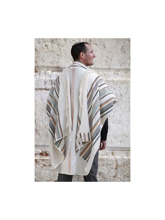 יצירת אריגה בעבודת יד טלית יסוד ... | יצירת אריגה טלית